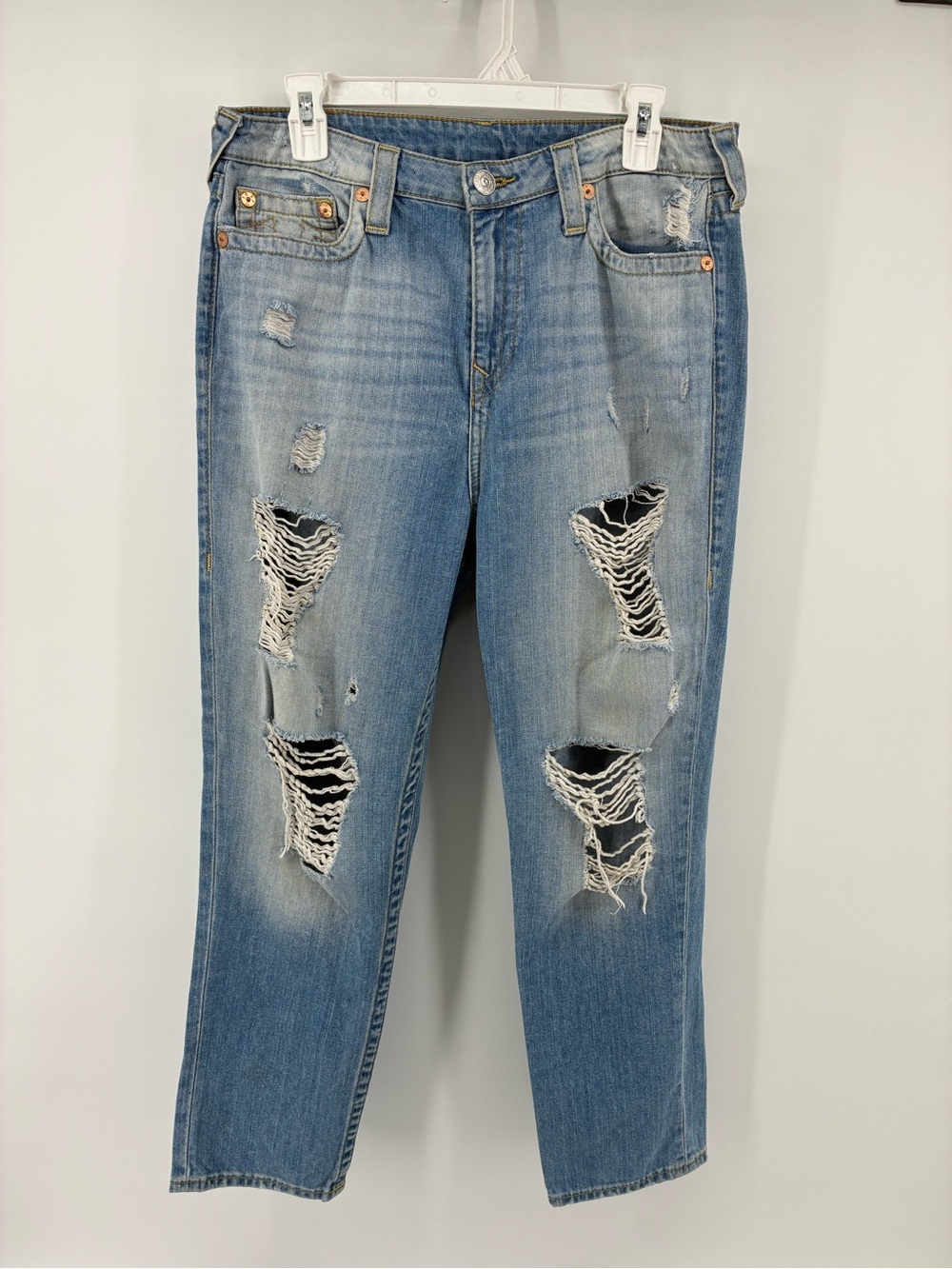 True Religion Women's Blue Distressed Skinny Jeans